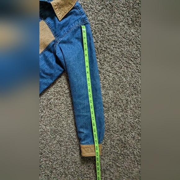 Denim & Embossed Leather Jacket - Picture 5 of 10